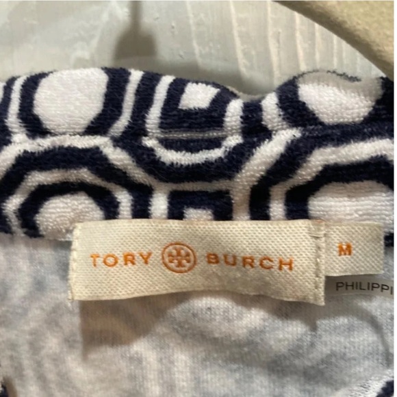 Tory Burch white black geometric swim cover up dress Medium - Picture 4 of 6